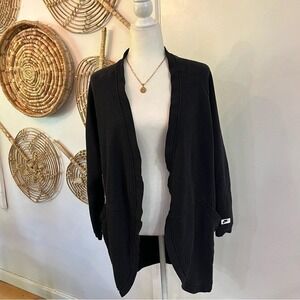 Nike Black Open Front Cardigan Lightweight Athleisure Layer Women M